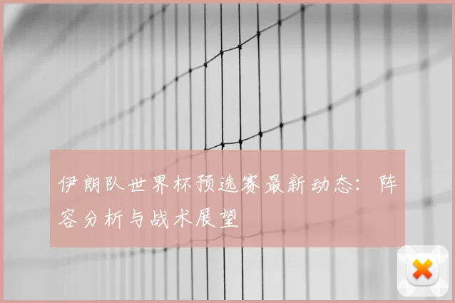 伊朗队世界杯预选赛最新动态：阵容分析与战术展望